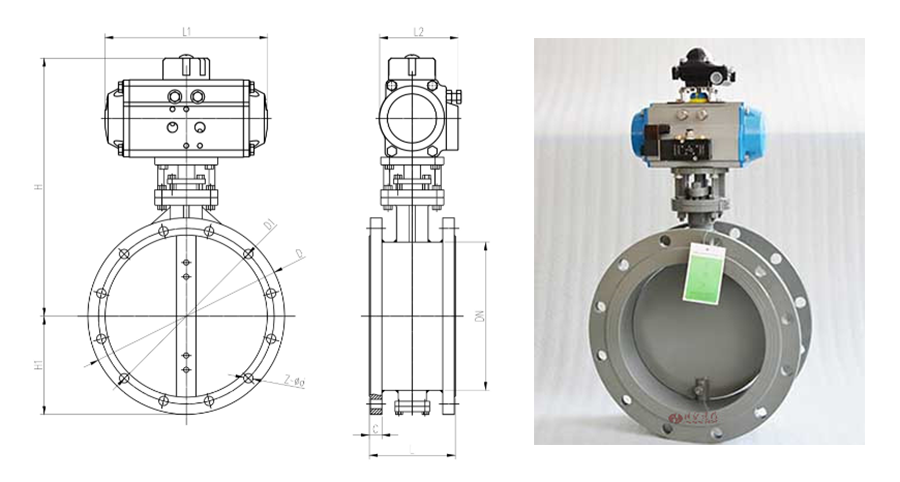 氣動通風(fēng)尾氣蝶閥